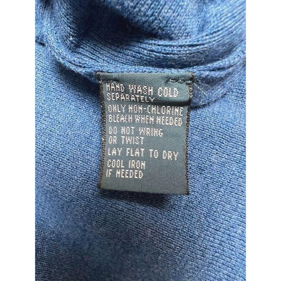 Polo Ralph Lauren Mens Large Blue Pima Cotton V-Neck Long Sleeve Sweater - Picture 6 of 6